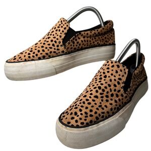 Restricted Leopard Slip On Platform‎ Sneakers Women's 8 Casual